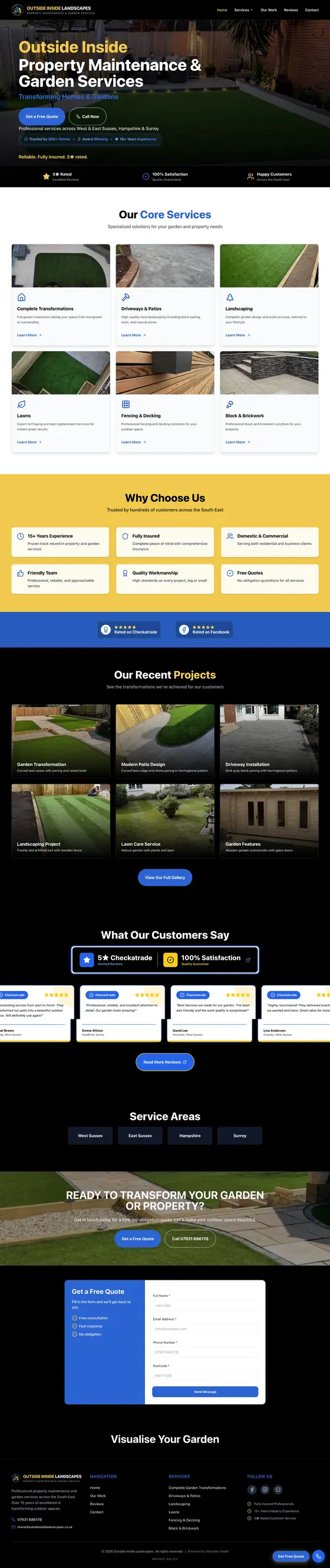 Landscaping company website