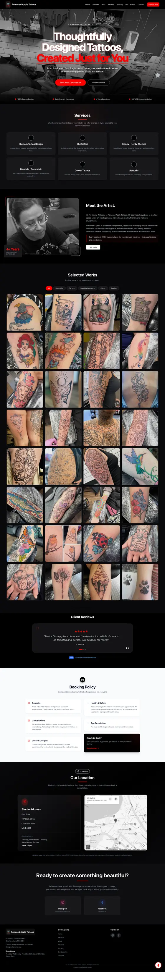 Poisoned Apple Tattoos website