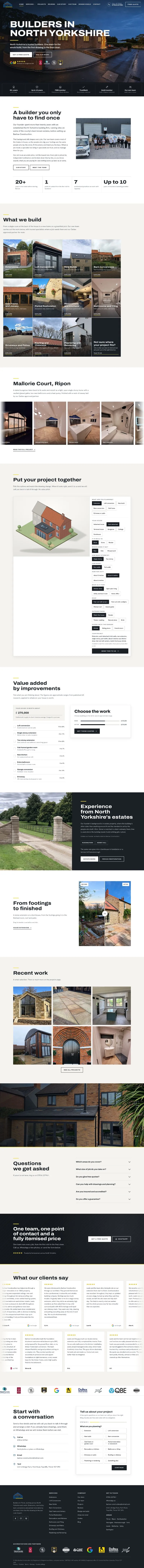 Builder website, North Yorkshire