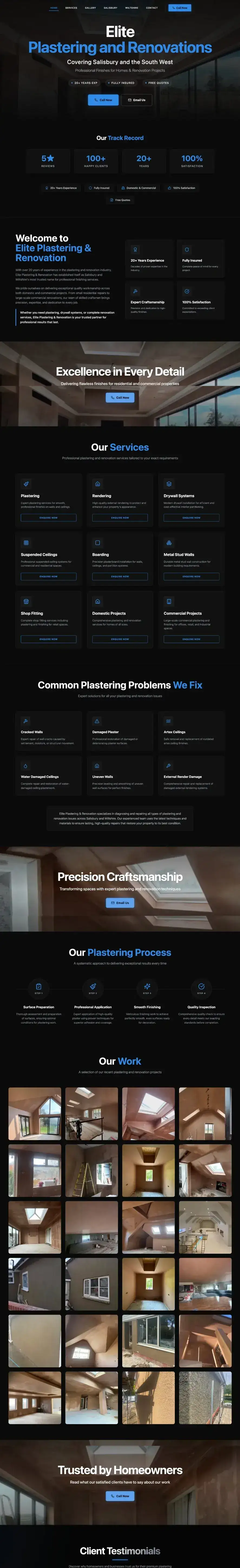 Plastering company website