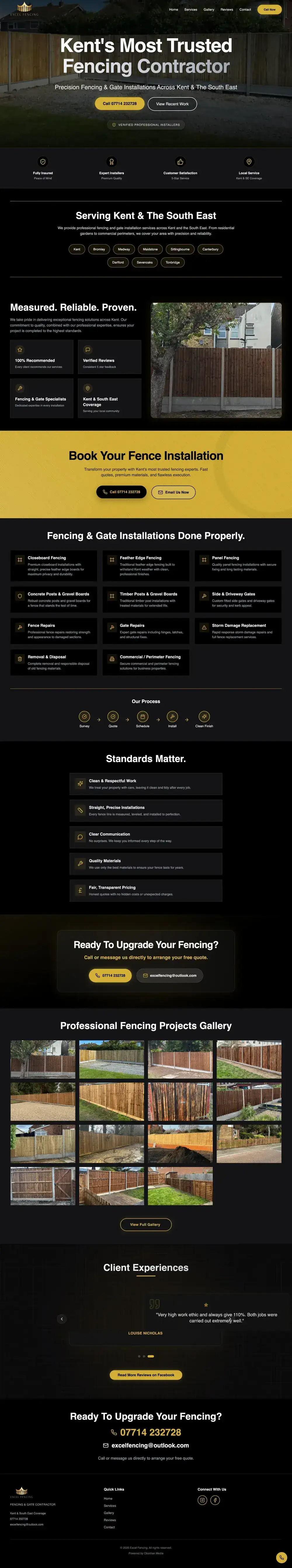 Fencing company website