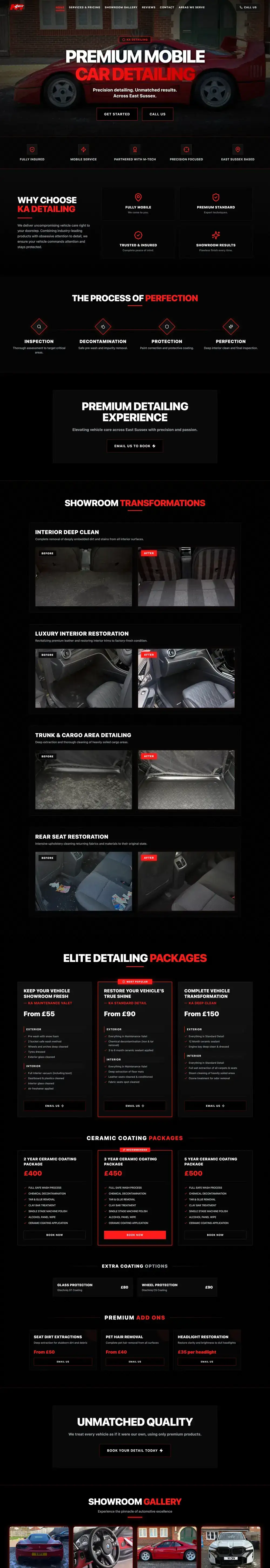 Car detailing website