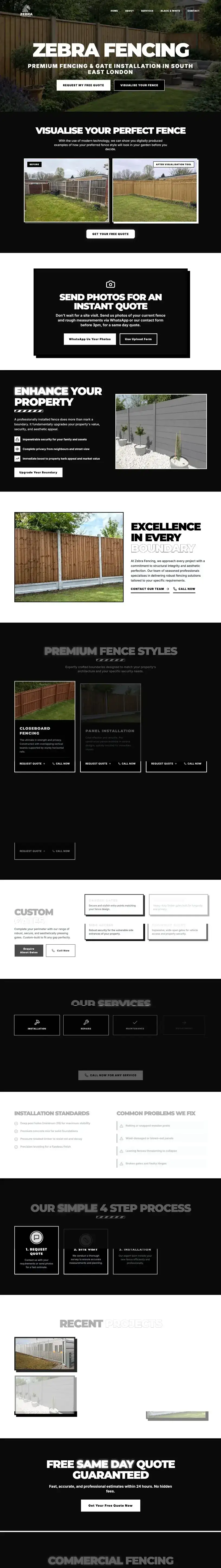 Fencing company website