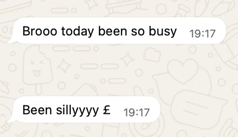 Real WhatsApp message from an Obsidian Media client